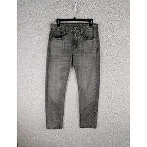 Levi's 502 Jeans Mens 31x32 (29) Charcoal Gray Denim‎ Dark Wash Straight Leg